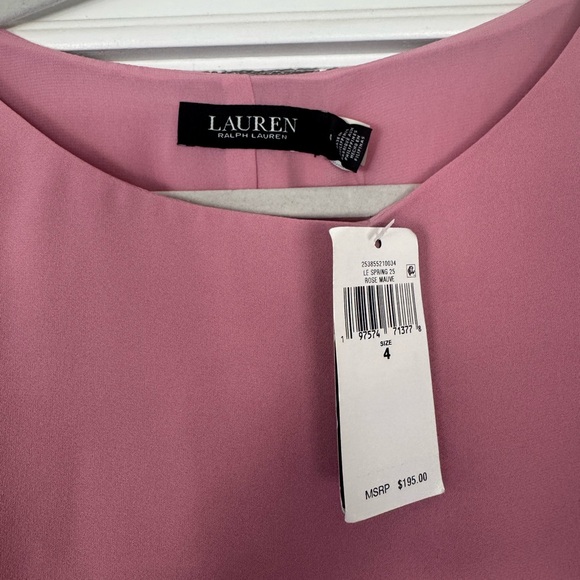 Ralph Lauren Dusty Pink Cape-Sleeve Mini Dress NWT - Picture 4 of 5